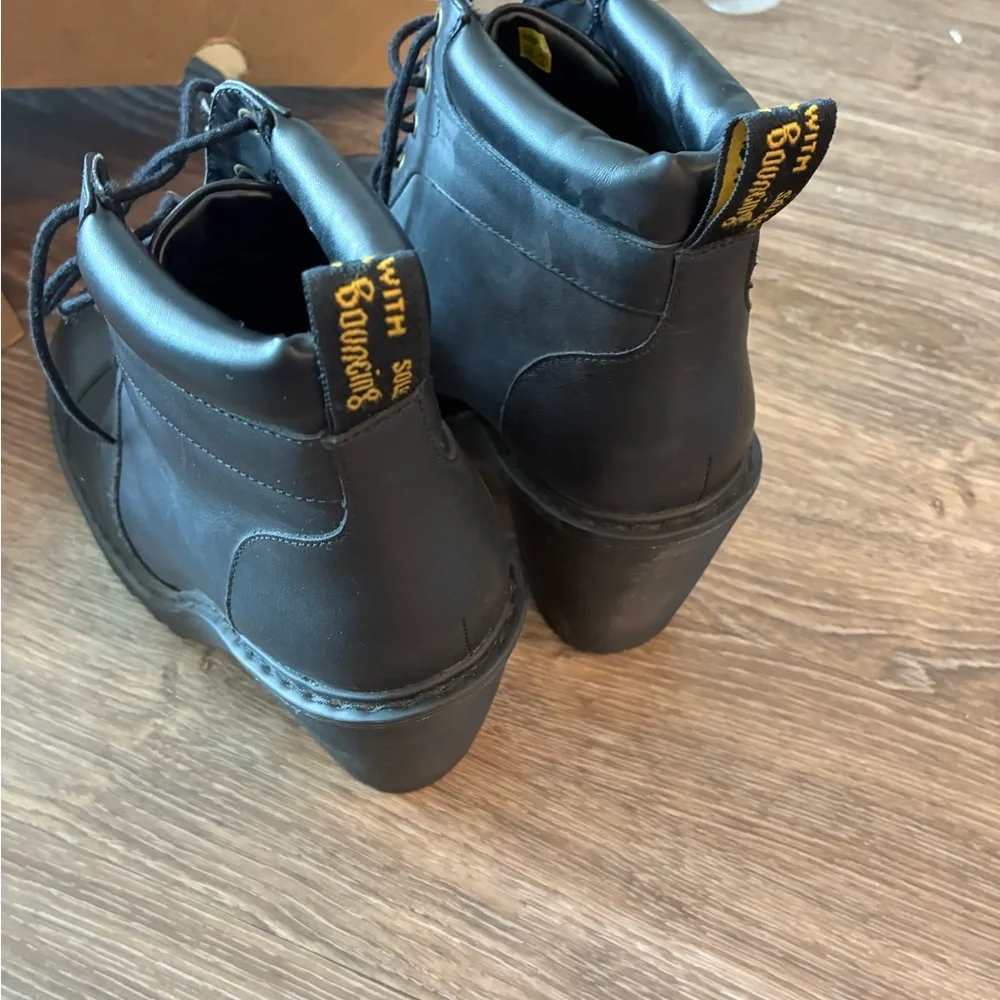 Dr. Martens Black Lace Up High Heel Boots - Picture 4 of 6